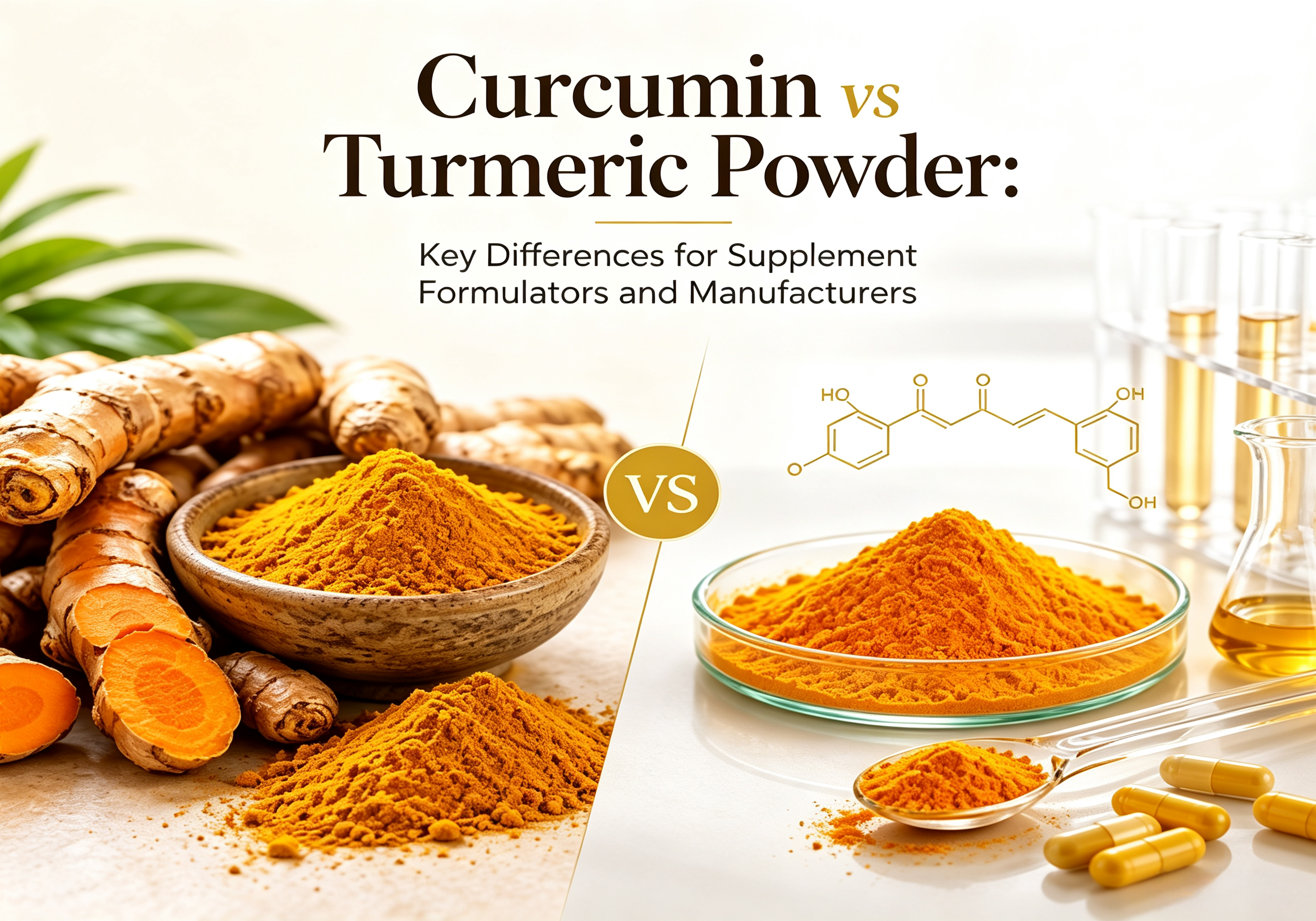 Curcumin vs Turmeric Powder: Key Differences for Supplement Formulators and Manufacturers